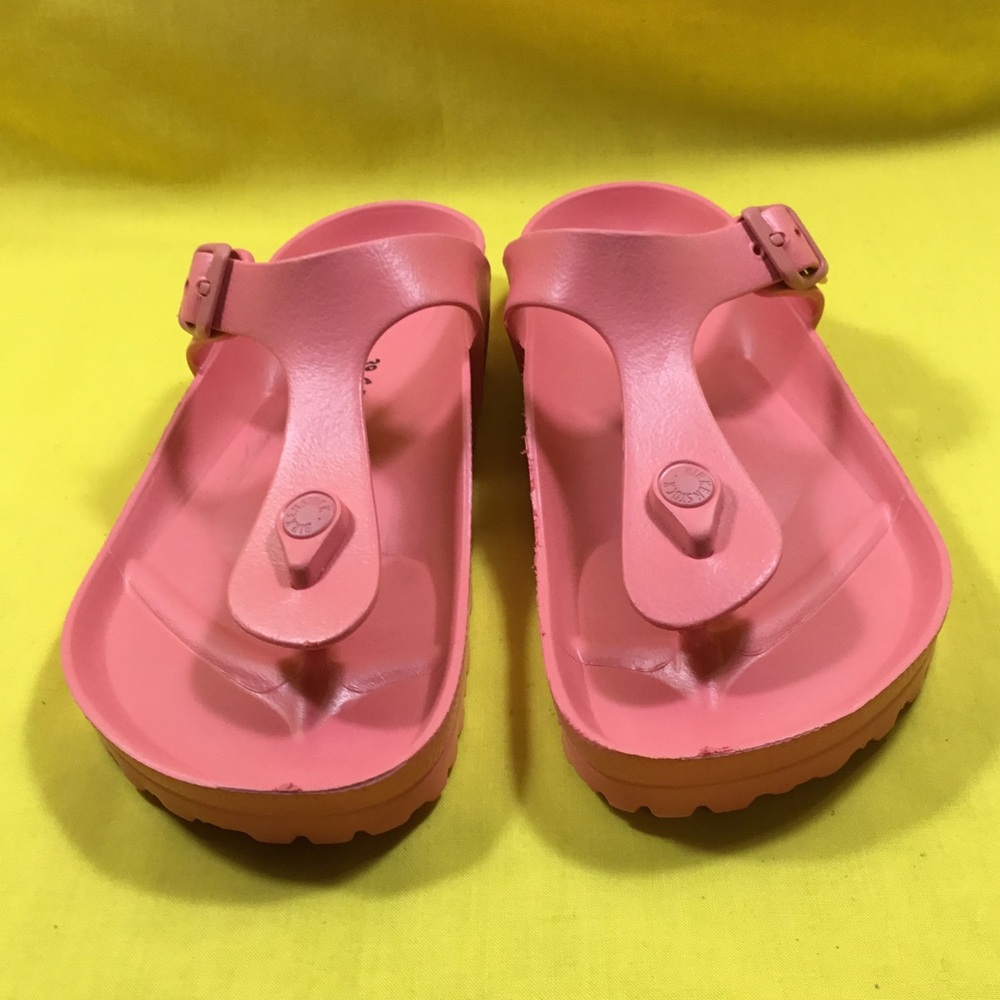 Birkenstock Women’s Pink EVA T-Strap Sandals SZ 39 - Picture 7 of 9